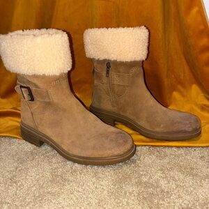 Ugg Suede and Shearling Boot - Brown
